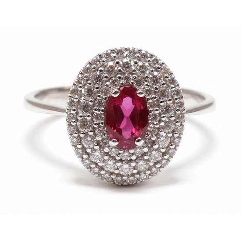 Rosette ring with a ruby