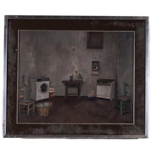 AMALIA AVIA PEÑA (1930-2011). ‘Interior with a washing machine’.