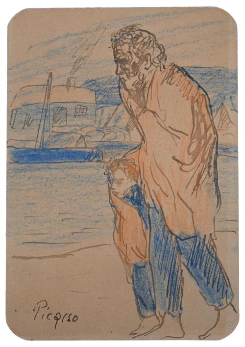 PABLO PICASSO (1881-1973). "PADRE E HIJO A LAS ORILLAS DEL MAR" (Barcelona, 1902-1903).