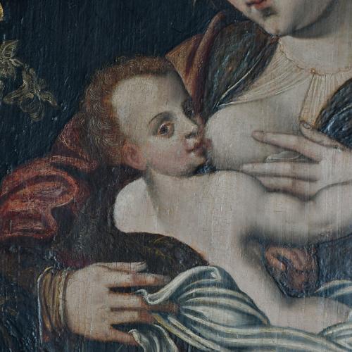 16TH CENTURY FLEMISH SCHOOL. &#39;Nursing Madonna&#39;.