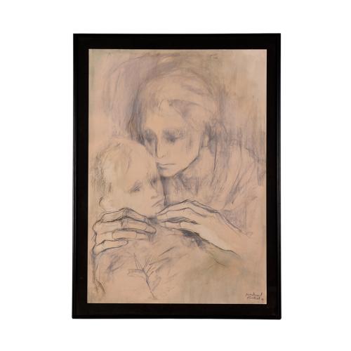 MONTSERRAT GUDIOL (1933-2015). "Madre y niño", 1990.