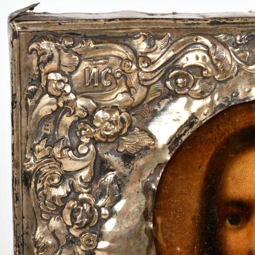 ESCUELA RUSA, SIGLO XIX. Icono de Cristo Pantocrátor