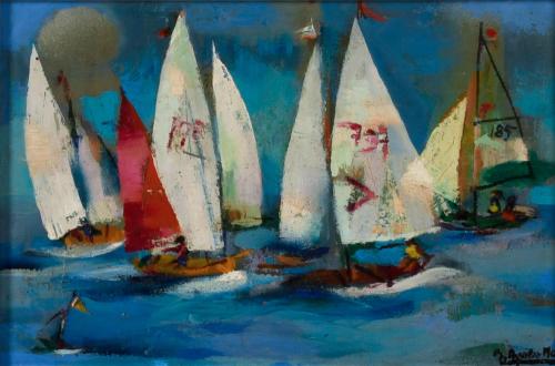 RAMÓN AGUILAR MORÉ (1924-2015). "Barcos".