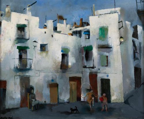 RAMÓN AGUILAR MORÉ (1924-2015). "Jugando en la calle".