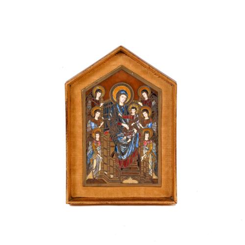 MASRIERA Y CARRERAS, placa esmaltada devocional.