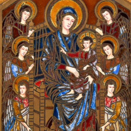 MASRIERA Y CARRERAS, placa esmaltada devocional.