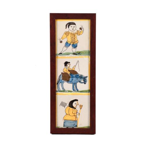 Lote de 3 baldosas catalanas