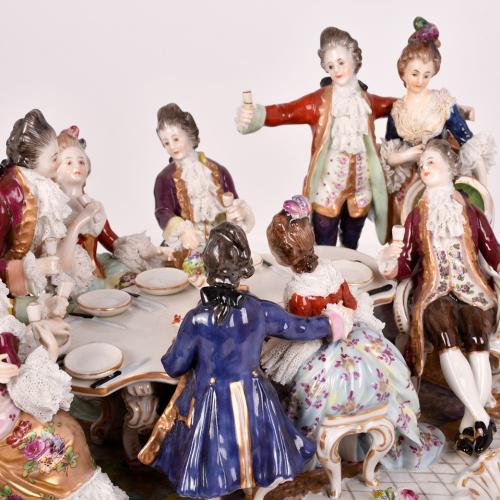 VOLKSTED MANUFACTURE, enamelled and polychrome ceramic grou