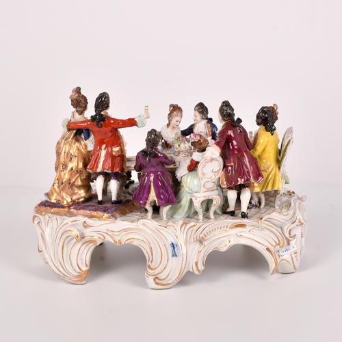 VOLKSTED MANUFACTURE, enamelled and polychrome ceramic grou