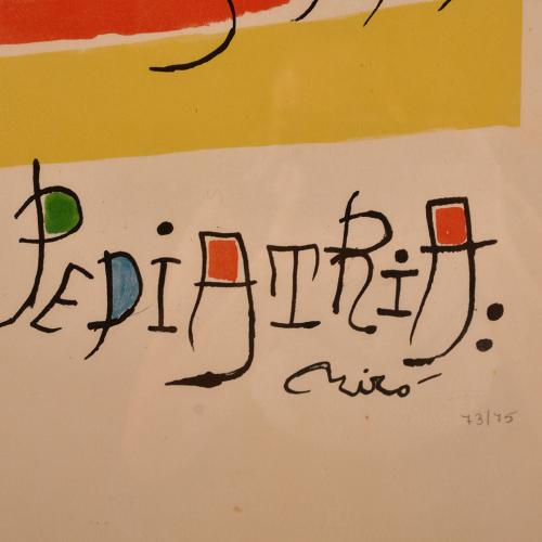 JOAN MIRÓ (1893-1983). "Pediatría", circa 1976 .