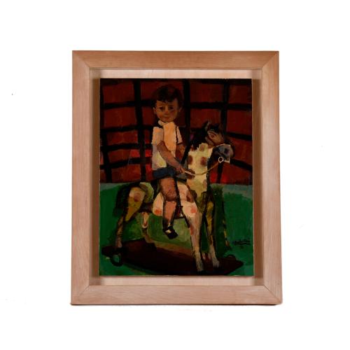 RAMÓN AGUILAR MORÉ (1924-2015). "Niño y caballo de juguete", 1957.