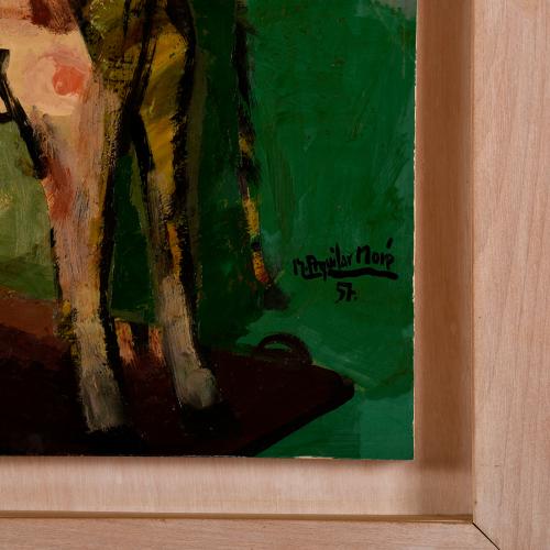 RAMÓN AGUILAR MORÉ (1924-2015). "Niño y caballo de juguete"