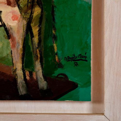RAMÓN AGUILAR MORÉ (1924-2015). "Niño y caballo de juguete"