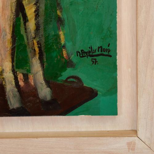 RAMÓN AGUILAR MORÉ (1924-2015). "Niño y caballo de juguete"