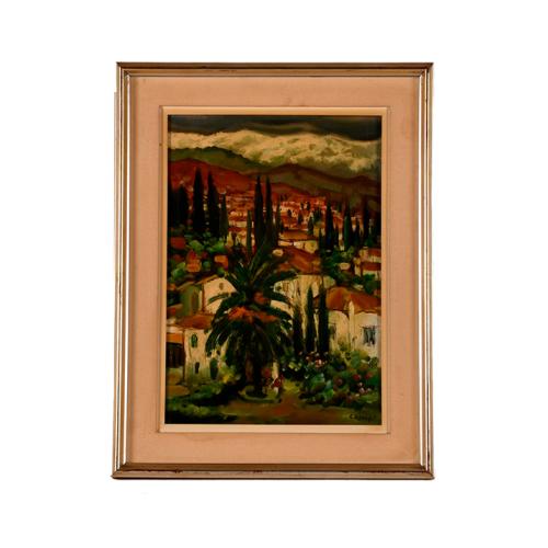 JESUS CASAUS MECHO (1926-2002). "Vista de pueblo".