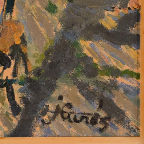 JORDI CURÓS (1930-2017).   "Personajes en un banco".