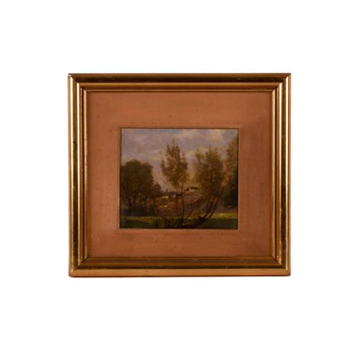 ESCUELA PROBABLEMENTE FRANCESA, SIGLO XIX. "Paisaje" al estilo de Jean-Baptiste-Camile Corot.