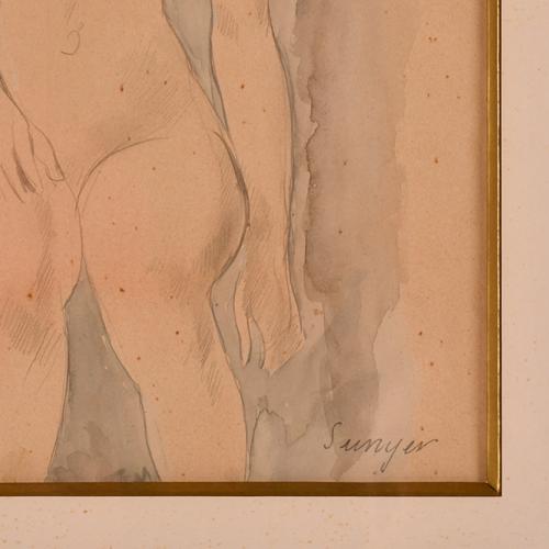 JOAQUIM SUNYER MIRÓ (1874-1956). "Desnudo femenino".