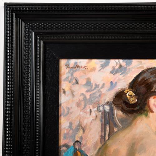 RAMON PICHOT I GIRONÈS (1872-1925). "Joven delante del toca