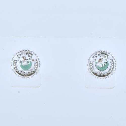 Pendientes rosetón de diamantes y esmeraldas