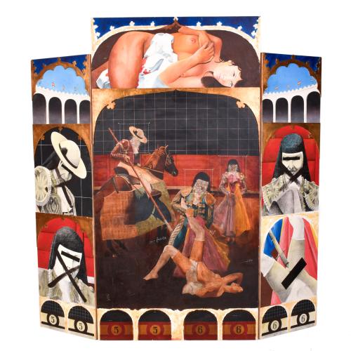 AMADO BELLES ROIG (1949). "La pobla tornesa", 1975-76. Biombo.