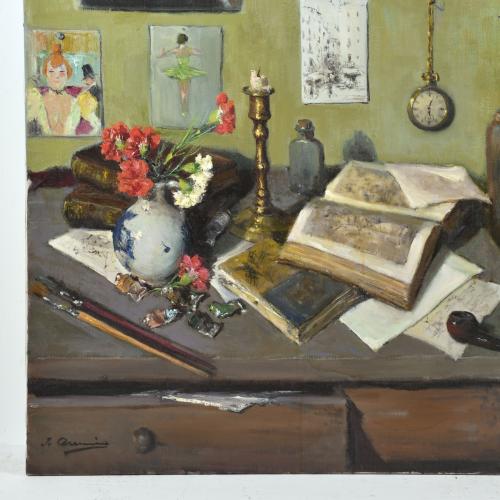 JOAQUÍN ASENSIO MARINÉ (1890-1961). "Interior estudio", 195