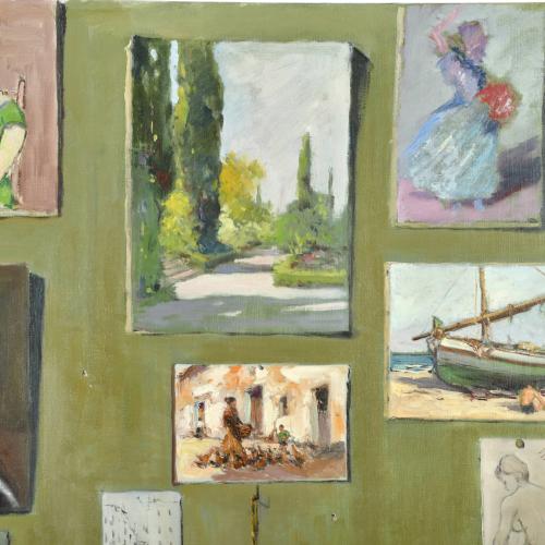 JOAQUÍN ASENSIO MARINÉ (1890-1961). "Interior estudio", 195