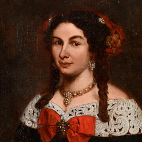 ESCUELA ESPAÑOLA, SIGLO XVIII. "Retrato femenino".