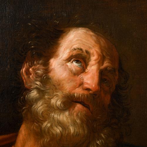 ESCUELA ITALIANA, SIGLO XIX. "El arrepentimiento de San Ped