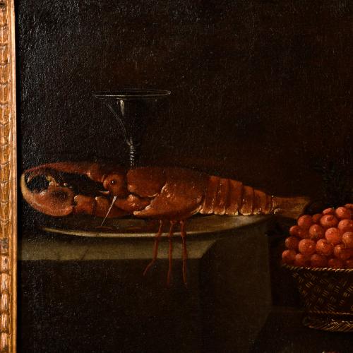 ESCUELA ESPAÑOLA, SIGLO XVIII. "Bodegón con loro".