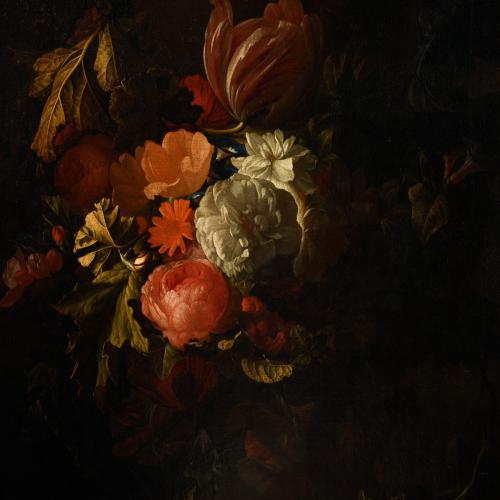 ELIAS VAN DER BROECK (AC. 1650-1708).  "Jarrón con rosas, t