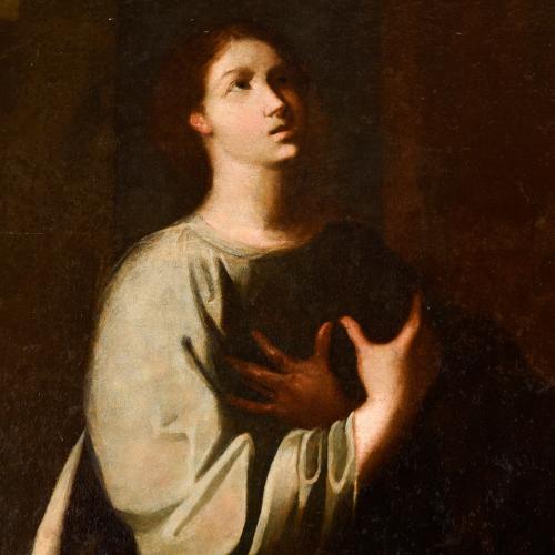 ATRIBUIDO A SEBASTIÁN LLANOS Y VALDÉS (c.1605-1677). "Santa