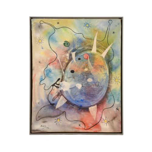 AUGUST PUIG (1929-1999). "Composición Surrealista", 1950.