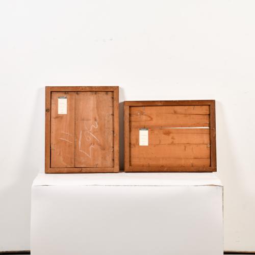 ESCUELA ESPAÑOLA, SIGLO XX. Conjunto de dos trampantojos.