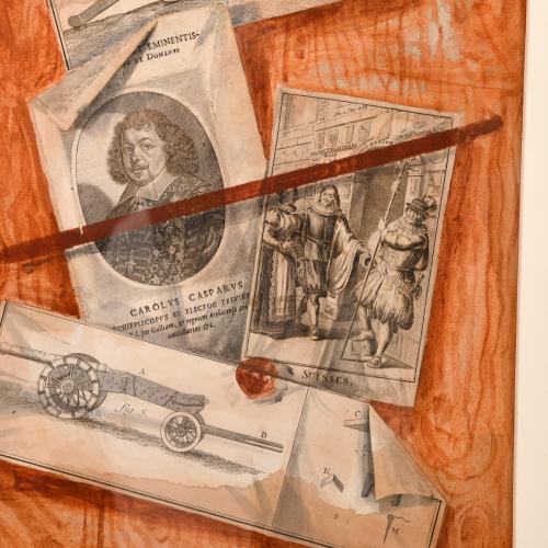 ESCUELA ESPAÑOLA, SIGLO XX. Conjunto de dos trampantojos.