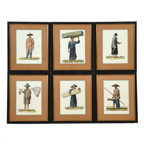 ESCUELA FILIPINA, SIGLO XIX-XX. Conjunto de acuarelas de tipos filipinos.