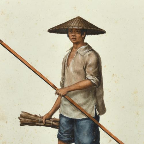 ESCUELA FILIPINA, SIGLO XIX-XX. Conjunto de acuarelas de ti