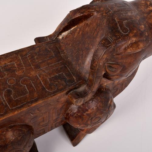 ESCUELA CHINA, DINASTÍA QING, SIGLO XIX. Figura de un cebú