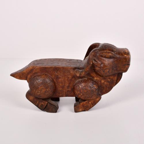 ESCUELA CHINA, DINASTÍA QING, SIGLO XIX. Figura de un cebú