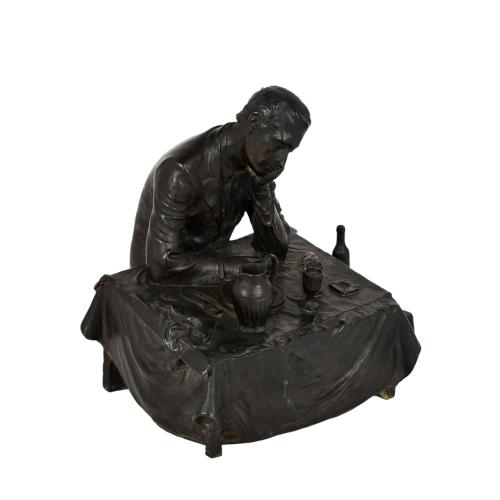 ATRIBUIDO A RAFAEL MUYOR (1943), figura de bronce masculina