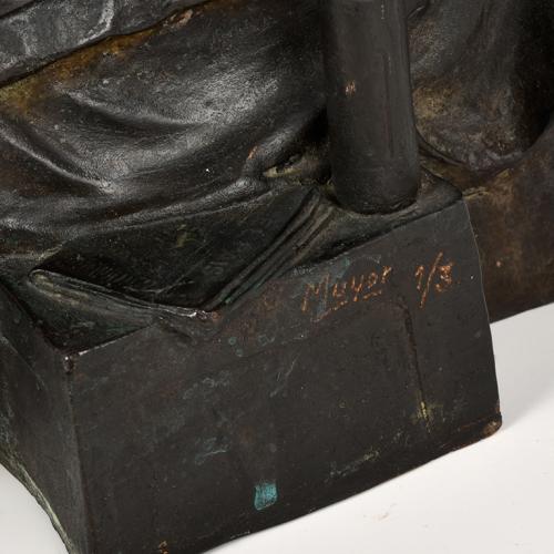 ATRIBUIDO A RAFAEL MUYOR (1943), figura de bronce masculina