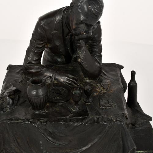 ATRIBUIDO A RAFAEL MUYOR (1943), figura de bronce masculina