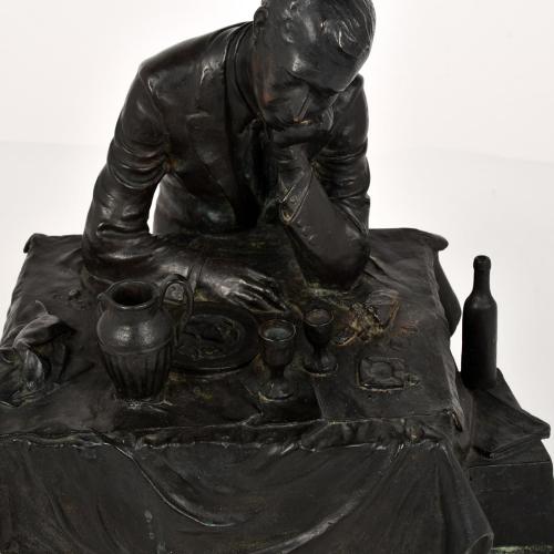 RAFAEL MUYOR (1943). Figura de bronce masculina