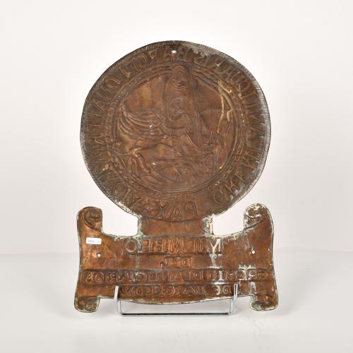 Placa del gremio de anticuarios de Barcelona