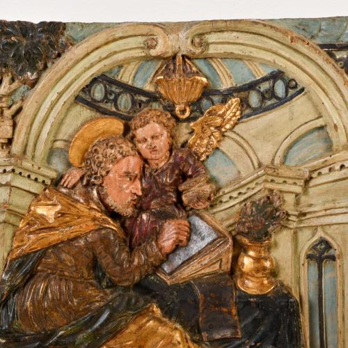 19TH CENTURY SPANISH SCHOOL. Reliefs of Saint Matthew and S