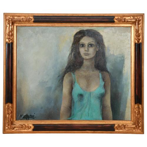 RAMÓN AGUILAR MORÉ (1924-2015). "Joven con camiseta azul", 