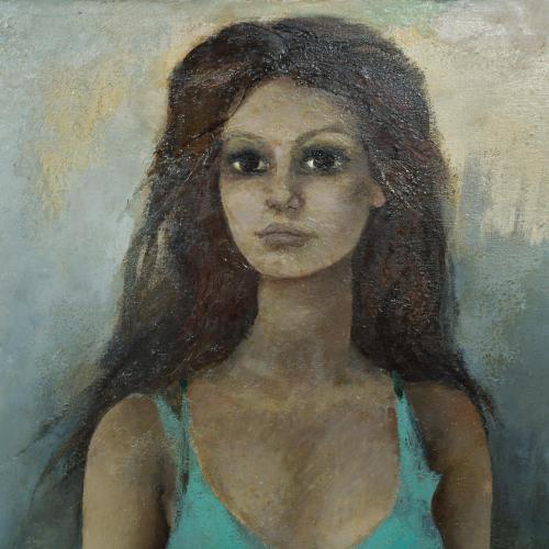 RAMÓN AGUILAR MORÉ (1924-2015). "Joven con camiseta azul", 