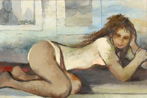 RAMÓN AGUILAR MORÉ (1924-2015). "Joven tumbada".