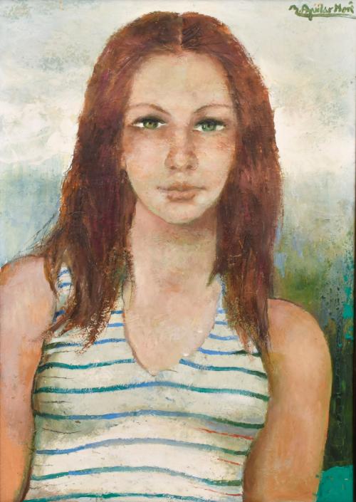RAMÓN AGUILAR MORÉ (1924-2015). "Retrato joven".