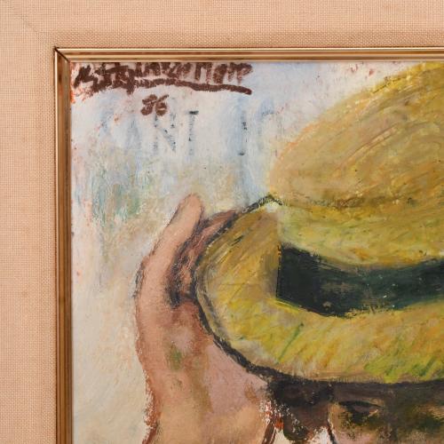 RAMÓN AGUILAR MORÉ (1924-2015). "Retrato joven con sombrero